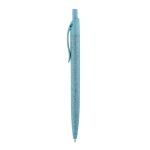 Eco ballpoint pen wheat straw with blue ink light blue colour