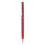 Rotatable metal ballpoint pen with blue ink red colour
