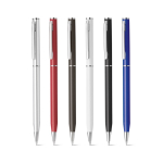 Rotatable metal ballpoint pen with blue ink various colours