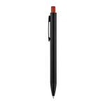 Aluminium pen with matte finish and push button, blue ink red colour