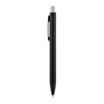 Aluminium pen with matte finish and push button, blue ink silver colour