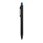 Aluminium pen with matte finish and push button, blue ink royal blue colour