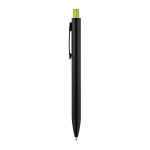 Aluminium pen with matte finish and push button, blue ink light-green colour