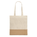 Tote bag with imitation jute details, 160 g/m2, Natural natural colour first view