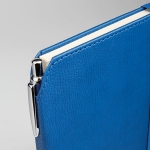 Lined faux leather notebook & ballpoint pen holder, A5, Edgewise blue colour fifth view