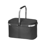Picnic basket with zipper and lined interior, 30 L black colour