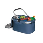 Picnic basket with zipper and lined interior, 30 L blue colour fifth view