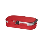 Picnic basket with zipper and lined interior, 30 L red colour third view