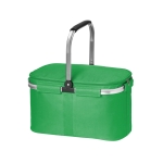 Picnic basket with zipper and lined interior, 30 L green colour