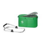 Picnic basket with zipper and lined interior, 30 L green colour image with logo 5