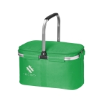 Picnic basket with zipper and lined interior, 30 L green colour image with logo