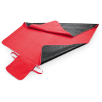 Fleece picnic blanket with handle, adjustable red colour fourth view