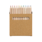 12 coloured pencils in cardboard box