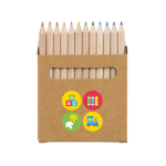12 coloured pencils in cardboard box natural colour image with logo 2