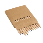 12 coloured pencils in cardboard box natural colour