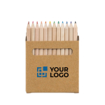 12 coloured pencils in cardboard box main view