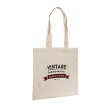 Promotional cotton bag with long handles 100 g/m² beige colour image with logo