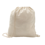Cotton drawstring backpack 100 g/m² beige colour