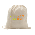 Cotton drawstring backpack 100 g/m² light wood colour image with logo