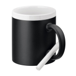 Printed ceramic chalkboard mug with chalk, 330 ml white colour