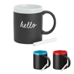 Printed ceramic chalkboard mug with chalk, 330 ml various colours