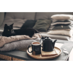 Printed ceramic chalkboard mug with chalk, 330 ml