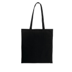 Coloured cotton bag with long handles 105 g/m² black colour first view