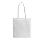Coloured cotton bag with long handles 105 g/m² white colour first view