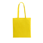 Coloured cotton bag with long handles 105 g/m² yellow colour