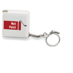 Square keyring with measuring tape, 1M white colour main view