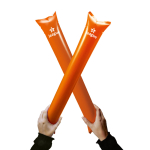 Inflatable plastic clappers in various colours for events orange colour image with logo 4