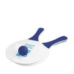 Beach tennis wooden racket and ball for holidays main view