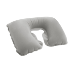 Inflatable neck pillow for travel in blue or gray