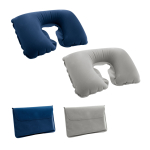 Inflatable neck pillow for travel in blue or gray various colours