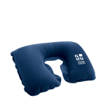 Inflatable neck pillow for travel in blue or gray main view