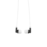 Affordable earphones with cable in a case black colour third view