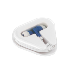 Affordable earphones with cable in a case blue colour