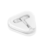 Affordable earphones with cable in a case white colour