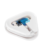 Affordable earphones with cable in a case main view