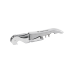 Corkscrew made of stainless steel for bars and cafes matt silver colour image with logo