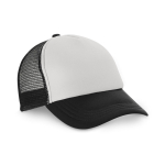 Cap with white front panel & 4 mesh panels black colour