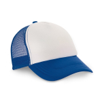 Cap with white front panel & 4 mesh panels blue colour