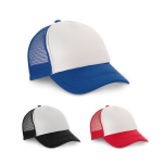 Cap with white front panel & 4 mesh panels various colours