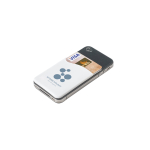 Silicone card holder with sticky tape for promotions white colour image with logo 4