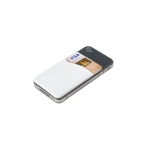 Silicone card holder with sticky tape for promotions white colour third view