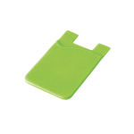 Silicone card holder with sticky tape for promotions lime colour