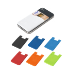 Silicone card holder with sticky tape for promotions various colours