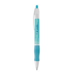 Ballpoint pen with black ink, Economy light blue colour image with logo
