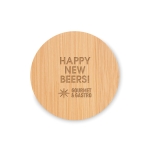 Bottle opener and coaster from bamboo wood colour third main view