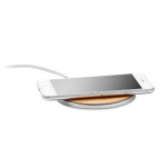 Round wireless fast-charging charger made of bamboo, 10W wood colour second view